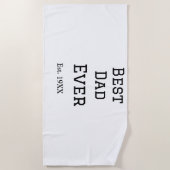 Beste papa ooit. Jaar datum naam vader's dag toevo Strandlaken (Voorkant)