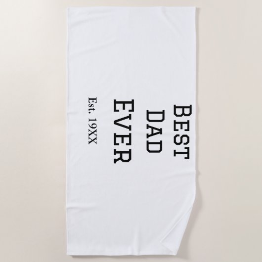 Beste papa ooit. Jaar datum naam vader's dag toevo Strandlaken (Voorkant)