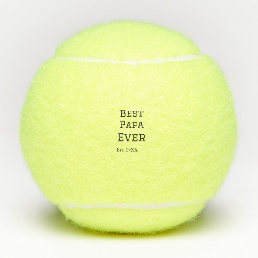 Beste papa ooit. Jaar datum naam vader's dag toevo Tennisballen (Voorkant)