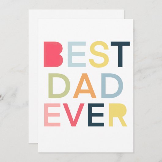 Beste papa ooit Kaart voor Vaderdag en Verjaardag (Voorkant / Achterkant)