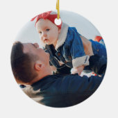 Beste Papa Ooit Kerst Foto Keramisch Ornament (Achterkant)