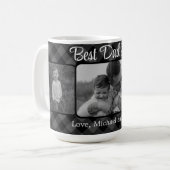 Beste papa ooit Kerst klassiek grijs Plaid patroon Koffiemok (Voorkant links)