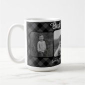 Beste papa ooit Kerst klassiek grijs Plaid patroon Koffiemok (Links)