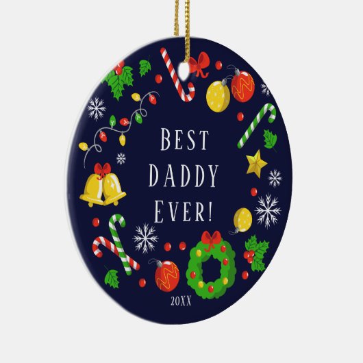 Beste Papa Ooit Kerst Ornament (Rechts)