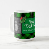 Beste papa ooit Kerstmis klassiek groen Plaid Holl Koffiemok (Voorkant links)