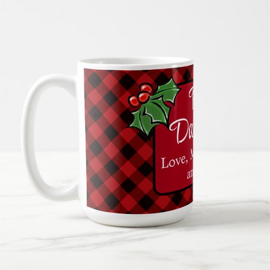 Beste papa ooit Kerstmis klassieker rood Plaid Hol Koffiemok (Links)