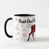 Beste papa ooit Kerstmis Moose rode plaids Mok (Links)