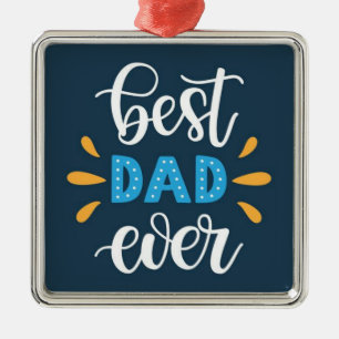 "BESTE PAPA Ooit" KERSTORNAMENT Metalen Ornament