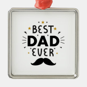 "BESTE PAPA Ooit" KERSTORNAMENT Metalen Ornament