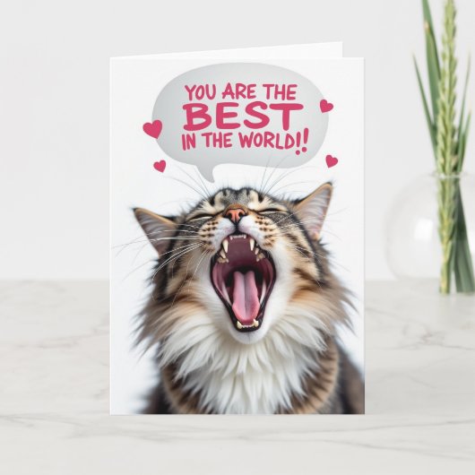 Beste Papa Ooit Kitty Schreeuwkaart Kaart (Voorkant)