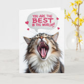 Beste Papa Ooit Kitty Schreeuwkaart Kaart (Gele Bloem)