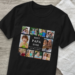 Beste Papa Ooit KleinKinderen 10 Foto Collage Zwar T-shirt