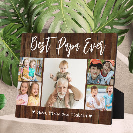 Beste Papa Ooit Kleinkinderen 5 Foto Collage Hout Fotoplaat