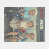 Beste Papa Ooit Kleinkinderen Foto Vaderdag Fleece Deken (Voorkant (Horizontaal))