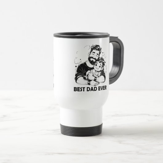 Beste papa ooit koffie - grappig en hartverwarmend reisbeker (Voorkant rechts)