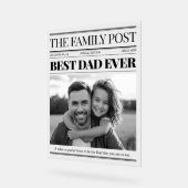 Beste papa ooit krant aangepaste foto acryl bord (Hoek)