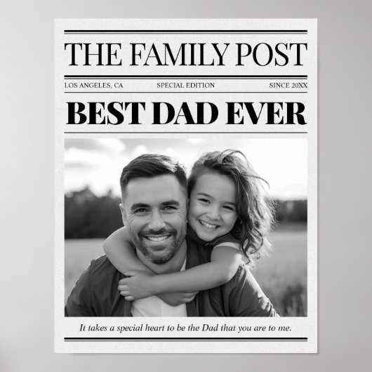 Beste papa ooit krant aangepaste foto poster (Voorkant)