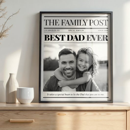 Beste papa ooit krant aangepaste foto poster