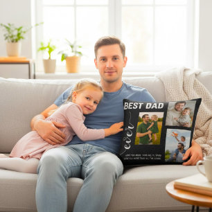"Beste papa ooit" kussensloop met aangepaste foto Kussen