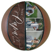 Beste papa ooit leren vaders dag fotocollage basketbal (Verticaal)