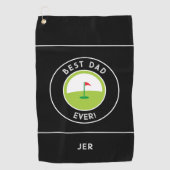 Beste Papa Ooit Leuke Moderne Golfer Zwart & Wit Golfhanddoek (Voorkant)