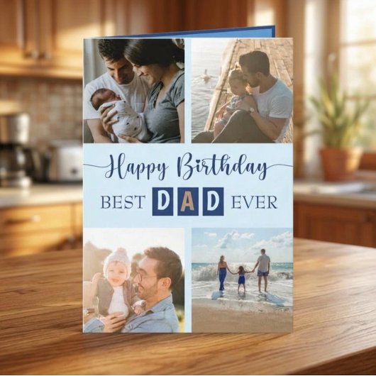 Beste Papa Ooit Leuke Typografie 4 Foto Kaart