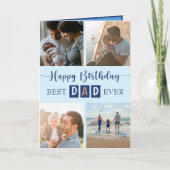 Beste Papa Ooit Leuke Typografie 4 Foto Kaart (Voorkant)