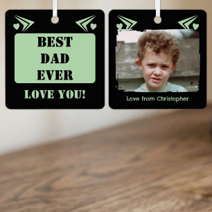 Beste papa ooit, liefde voor jou 1 foto groen metalen ornament