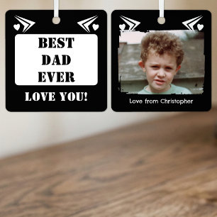 Beste papa ooit, liefs 1 foto wit metalen ornament