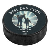 Beste papa ooit! Love You Volledige foto Vaderdag Hockey Puck (3/4)