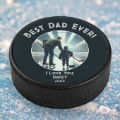 Beste papa ooit! Love You Volledige foto Vaderdag Hockey Puck