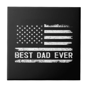 Beste Papa Ooit met Amerikaanse Vlag Cadeaus Vader Tegeltje