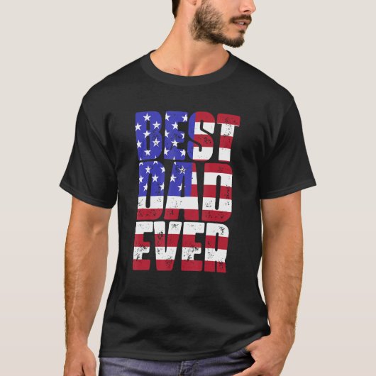 Beste papa ooit met Amerikaanse vlag vaderu2019s D T-shirt (Voorkant)