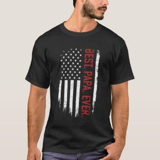 Beste papa ooit met Amerikaanse vlag voor vader's T-shirt