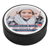 Beste papa ooit | Met de hand geletterde foto Hockey Puck (3/4)