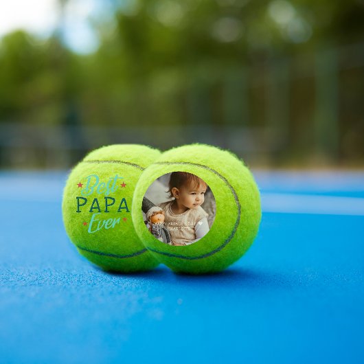 Beste papa ooit | Met de hand geletterde foto Tennisballen