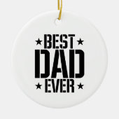 Beste papa ooit met gepersonaliseerde boodschap ke keramisch ornament (Voorkant)