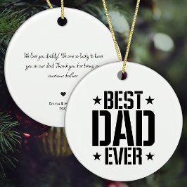 Beste papa ooit met gepersonaliseerde boodschap ke keramisch ornament