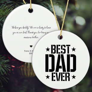 Beste papa ooit met gepersonaliseerde boodschap ke keramisch ornament
