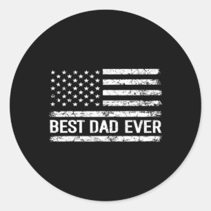 Beste papa ooit met ons Amerikaanse vlag cadeau Ma Ronde Sticker