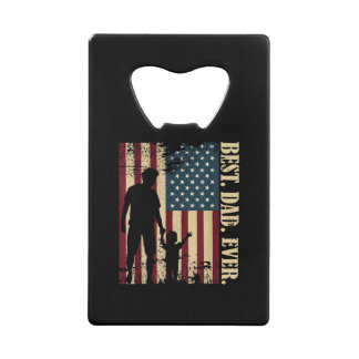 Beste Papa Ooit Met Ons Amerikaanse Vlag Vintage V Creditkaart Flessenopener