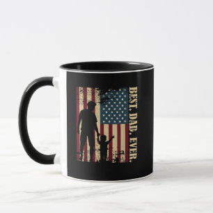 Beste papa ooit met ons Amerikaanse vlag vintage v Mok