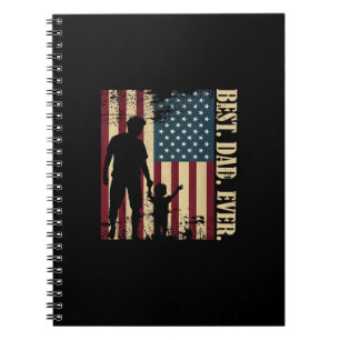 Beste papa ooit met ons Amerikaanse vlag vintage v Notitieboek