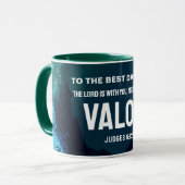 Beste Papa Ooit MIGHTY MAN OF VALOR Christelijk Mok (Voorkant links)