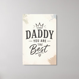 Beste papa ooit Minimaal ontwerp voor vaderdag Canvas Afdruk