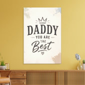 Beste papa ooit Minimaal ontwerp voor vaderdag Canvas Afdruk (Insitu (Woonkamer))
