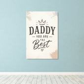 Beste papa ooit Minimaal ontwerp voor vaderdag Canvas Afdruk (Insitu (Houten vloer))