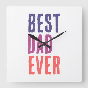 Beste Papa Ooit Minimalistische Cool Professionele Vierkante Klok