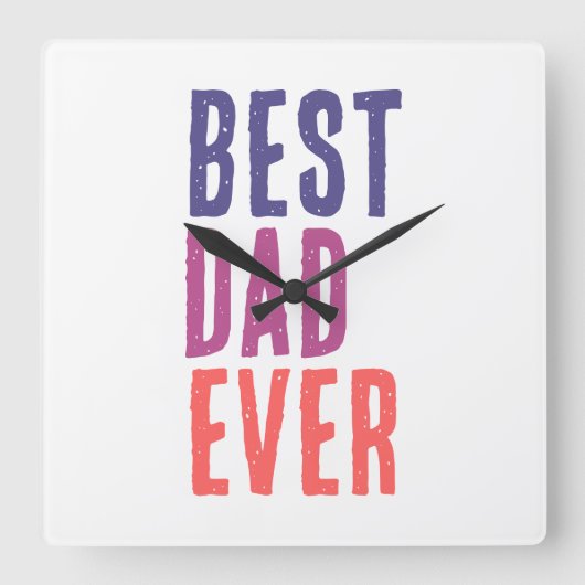 Beste Papa Ooit Minimalistische Cool Professionele Vierkante Klok (Voorkant)