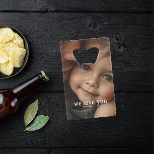 Beste papa ooit   Modern 2 foto Creditkaart Flessenopener